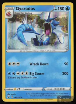 Gyarados 040/192 Holo R Rebel Clash Pokemon NM/M - Image 1