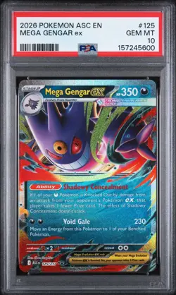PSA 10 GEM MT 2026 POKEMON ASC EN MEGA GENGAR ex #125 - Image 1