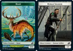 4x Beast Token // Human Soldier Token (004) - Foil NM-Mint, English Ikoria: Lair - Image 1
