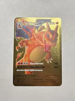 Charizard GX Gold Metal High Quality Fan Art Card 250HP SM211 Promo NM/M - Image 1
