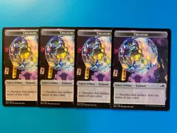 MTG 4x Treasure Token # 17 Kamigawa: Neon Dynasty Magic the Gathering x4 NM - Image 1