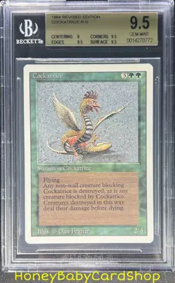 MTG 3rd Edition Revised 1994 Cockatrice BGS 9.5 GEM MINT Old School 93/94 - Image 1