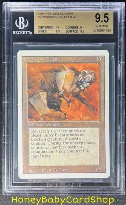 MTG 3rd Edition Revised 1994 Clockwork Beast BGS 9.5 GEM MINT Old School 93/94 - Image 1