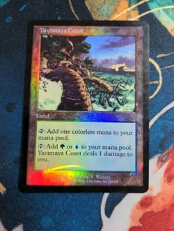 Yavimaya Coast Apocalypse FOIL Rare Magic the Gathering MTG DAMAGED - Image 1