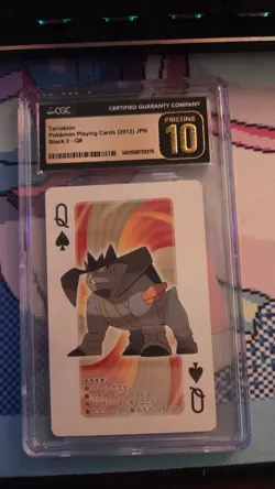 Pokemon Playing Card (2012) - Terrakion Queen Of Spades - CGC 10 Pristine - Image 1