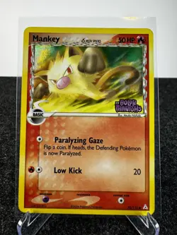 Mankey 70/110 - EX Holon Phantoms STAMPED Reverse Holo - Pokemon Card English - Image 1