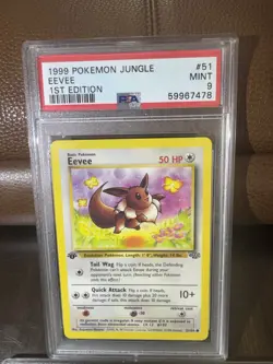 1999 Pokemon Jungle 1st Edition Eevee #51/64 PSA 9 Mint - Image 1