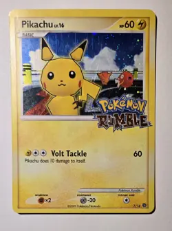Pikachu 7/16 Rumble Holo Stamped Pokemon TCG 2009 Promo - Image 1