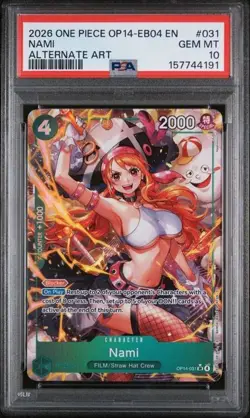 Nami Alt Art OP14-031 PSA 10 – One Piece Azure Sea's Seven - Image 1