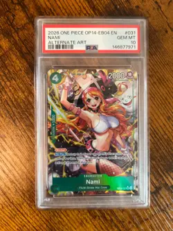 2026 ONE PIECE OP14-EB04 THE AZURE SEA'S SEVEN ALT ART #031 NAMI PSA 10 OP14-031 - Image 1