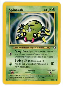 Spinarak 75/111 Neo Genesis Unlimited Pokemon Card - Image 1