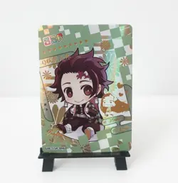 Demon Slayer SSR Tanjiro Chibi Kawaii SSR Holo Foil Card Trading Card - Image 1