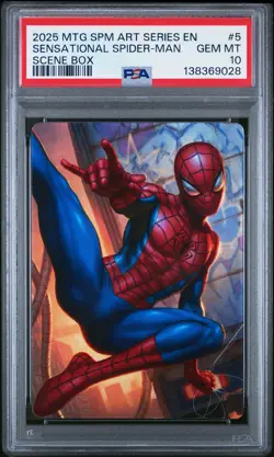 2025 MTG MARVEL'S SPIDER-MAN SCENE BOX ART SER #5 SENSATIONAL SPIDER-MAN PSA 10 - Image 1