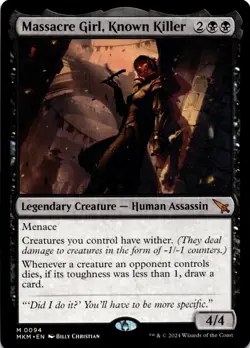 MTG Massacre Girl, Known Killer NON FOIL NM M 94 Murders at Karlov Manor - Image 1