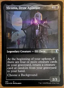 X 1 Viconia, Drow Apostate Foil Etched NM-M Commander Legends 501 MTG Magic - Image 2