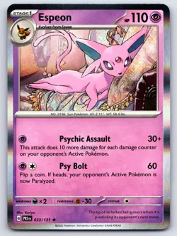 Espeon 033/131 Pokemon Prismatic Evolutions Holo NM/LP - Image 1