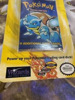 Pokemon TCG Base Set WOTC 1999 Sealed Blister Pack 11 Cards Blastoise - Image 2