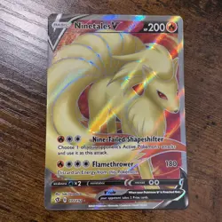 Pokemon SWSH02: Rebel Clash Ninetales V (Full Art) 177/192 - Image 1