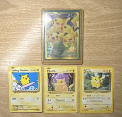 Pokemon TCG Pikachu 4-Card Lot incl Surfing Pikachu Reverse Holo Foil 2002 - Image 1