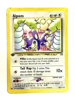 Aipom 26/111 Uncommon Neo Genesis Pokemon 1st Edition Moderately Played - Image 1