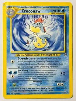 Croconaw 31/111 Neo Genesis Non-Holo Uncommon WOTC Pokemon Card SEE DESCRIPTION - Image 1