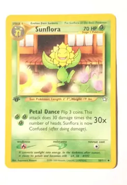 POKEMON CARD SUNFLORA 1ST EDITION 50/111 GOOD CONDITION 1995-2000 - Image 1