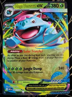 Mega Venusaur ex 003/132 Mega Evolution Double Rare Holo Pokemon TCG NM/M - Image 1