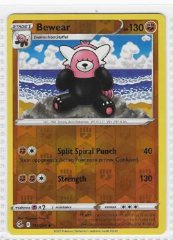 Bewear 151/264 Uncommon Fusion Strike Pokemon Reverse Holo Near Mint - Image 1