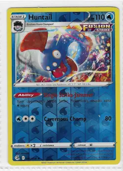 Huntail 066/264 Rare Fusion Strike Pokemon Reverse Holo Near Mint - Image 1