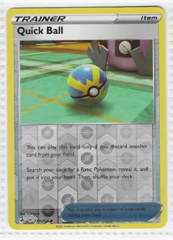Quick Ball 237/264 Uncommon Fusion Strike Pokemon Reverse Holo Near Mint - Image 1