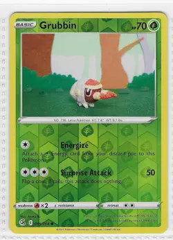 Grubbin 018/264 Common Fusion Strike Pokemon Reverse Holo Near Mint - Image 1