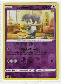 Indeedee 127/264 Common Fusion Strike Pokemon Reverse Holo Near Mint - Image 1