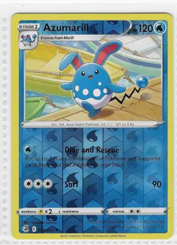 Azumarill 059/264 Rare Fusion Strike Pokemon Reverse Holo Near Mint - Image 1