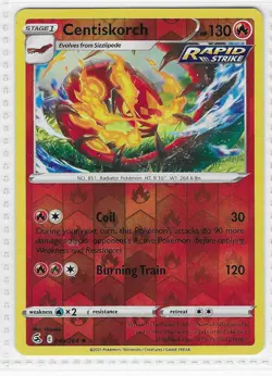 Centiskorch 048/264 Rare Fusion Strike Pokemon Reverse Holo Near Mint - Image 1