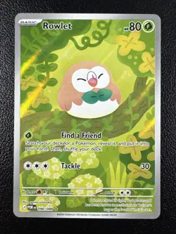 Pokemon Rowlet Illustration Rare IR Full Art Holo 090/088 Perfect Order - Image 1