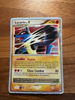 Pokemon TCG Lucario LV.X Holo Mysterious Treasures 122/123 - Image 2