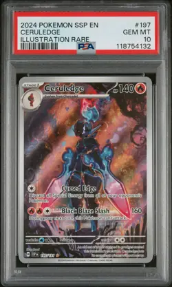 Pokemon 2024 Sv08 Surging Sparks Ceruledge Illustration Rare Holo 197/191 PSA 10 - Image 1
