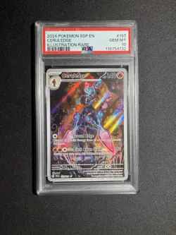 Pokemon 2024 Sv08 Surging Sparks Ceruledge Illustration Rare Holo 197/191 PSA 10 - Image 3