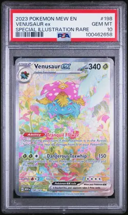 2023 POKEMON MEW EN-151 SPECIAL ILLUSTRATION RARE #198 VENUSAUR EX PSA 10 - Image 1