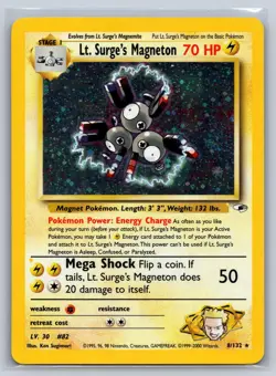 LT. SURGE'S MAGNETON 8/132 R GYM HEROES POKEMON UNLIMITED HOLO NEAR MINT - Image 1