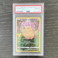 The Pokemon Company 2021 Celebrations Pikachu 005/025 Full Art Holo PSA 10 EN - Image 1