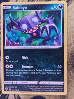 Sableye 105/185 Uncommon Vivid Voltage Pokemon Near Mint - Image 1