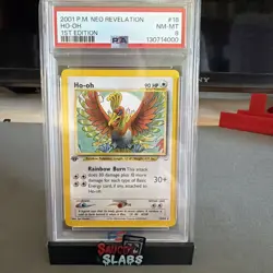 2001 Pokemon Neo Revelation Ho-oh 1st Edition PSA 8 18/64 - Image 1