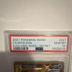 Pokemon TCG Inteleon 227/203 PSA 10 (2021) Evolving Skies Secret Holo - Image 3