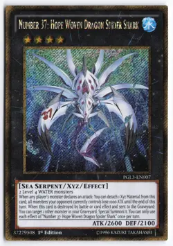 Yugioh - Number 37: Hope Woven Dragon Spider Shark PGL3-EN007 1st Edition - Gold - Image 1