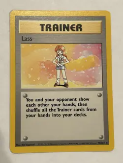 Pokemon TCG Lass Base Set Unlimited Rare Card 75/102 - Image 1