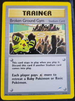 Broken Ground Gym # 92/105 Neo Destiny Set Pokemon Trading TCG Game Cards LP - Image 1