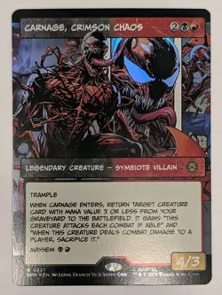 Carnage, Crimson Chaos (Borderless) Marvel's Spider-Man Foil - MTG RARE - Image 1