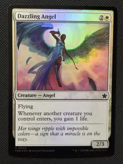 Dazzling Angel 9 Common Foundations Magic: The Gathering Foil Near Mint - Image 1