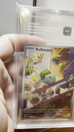 Pokemon TCG Bulbasaur Stellar Crown Illustration Holo Card 143/142 TAG 10 - Image 2